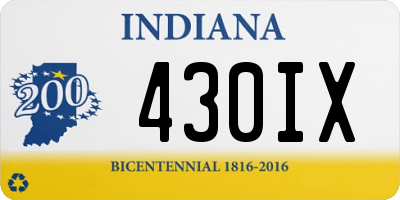 IN license plate 430IX