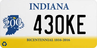 IN license plate 430KE