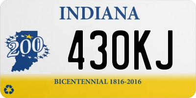 IN license plate 430KJ