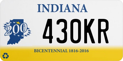 IN license plate 430KR