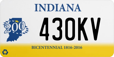 IN license plate 430KV