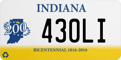 IN license plate 430LI