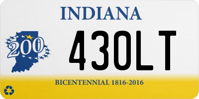 IN license plate 430LT