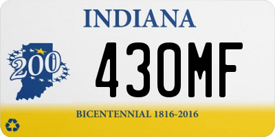 IN license plate 430MF