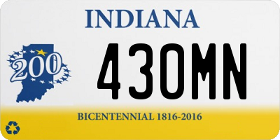 IN license plate 430MN