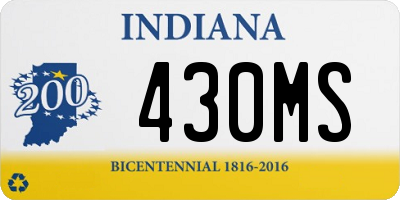 IN license plate 430MS