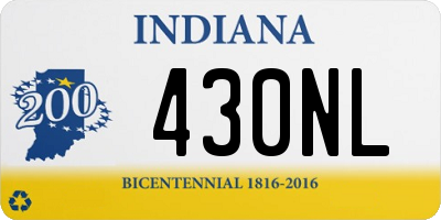 IN license plate 430NL