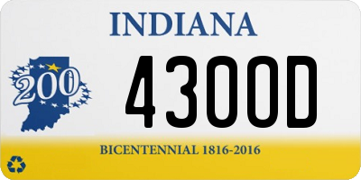 IN license plate 430OD