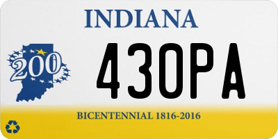 IN license plate 430PA