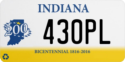 IN license plate 430PL