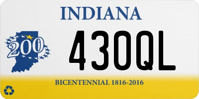 IN license plate 430QL