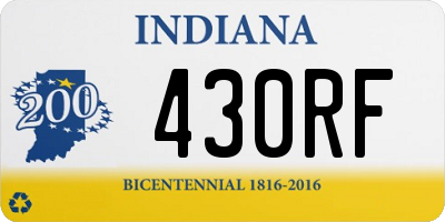 IN license plate 430RF