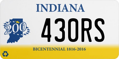 IN license plate 430RS