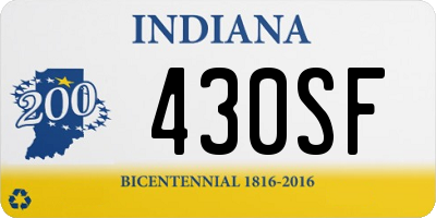 IN license plate 430SF