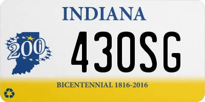 IN license plate 430SG