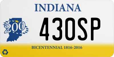 IN license plate 430SP