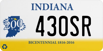IN license plate 430SR