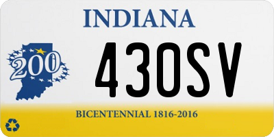 IN license plate 430SV