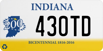 IN license plate 430TD