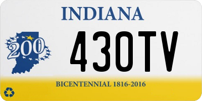 IN license plate 430TV