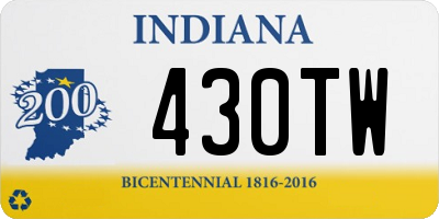 IN license plate 430TW