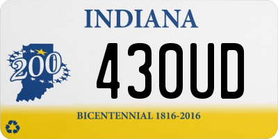 IN license plate 430UD