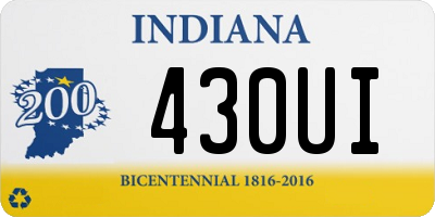 IN license plate 430UI