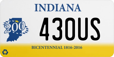 IN license plate 430US