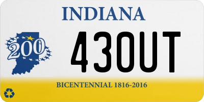 IN license plate 430UT