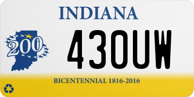 IN license plate 430UW