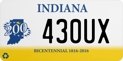 IN license plate 430UX