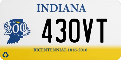 IN license plate 430VT