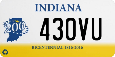 IN license plate 430VU