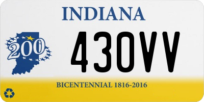 IN license plate 430VV