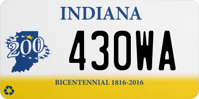 IN license plate 430WA