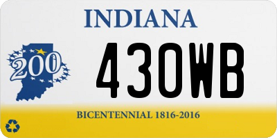 IN license plate 430WB