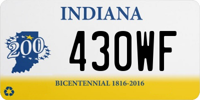 IN license plate 430WF