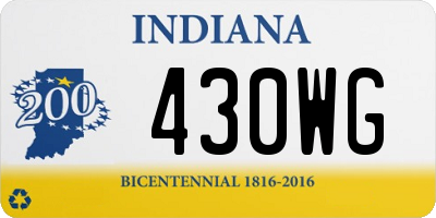 IN license plate 430WG