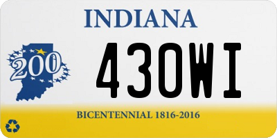 IN license plate 430WI