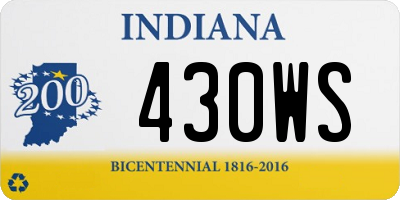 IN license plate 430WS