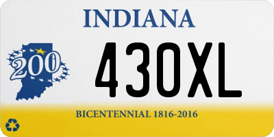 IN license plate 430XL
