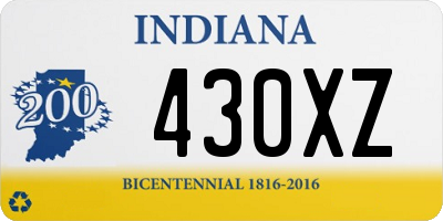 IN license plate 430XZ