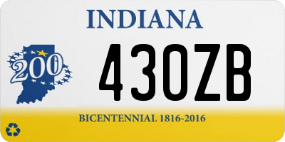 IN license plate 430ZB