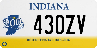 IN license plate 430ZV