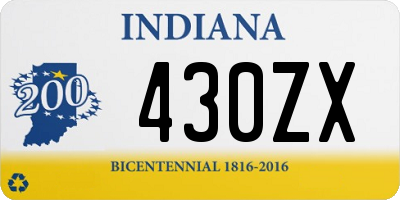 IN license plate 430ZX