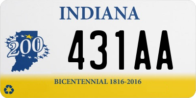 IN license plate 431AA