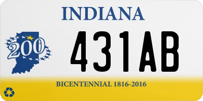 IN license plate 431AB