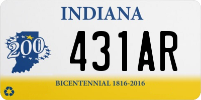 IN license plate 431AR