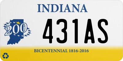 IN license plate 431AS