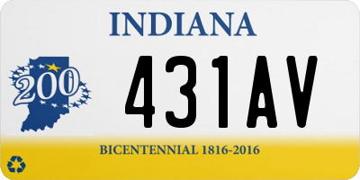 IN license plate 431AV